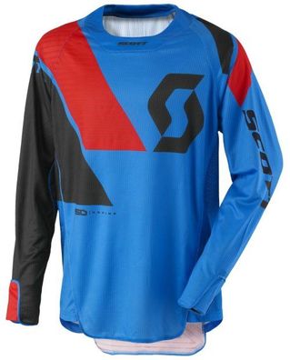 SCOTT 450 Podium Hemd, Blau-Rot, L