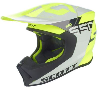 SCOTT 550 Woodblock OffRoad-Helm, Grau-Gelb, M