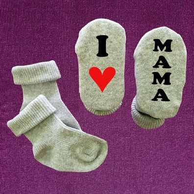 Babysocken Baby Socken I Love Oma Opa Tante Onkel Mama Papa Uroma Uropa Wunschname
