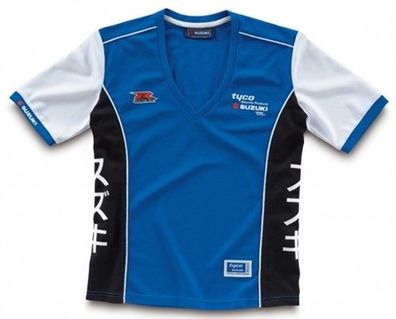 SUZUKI Original BSB Tyco Team Damen-T-Shirt, Blau-Weiss/ Schwarz, XL