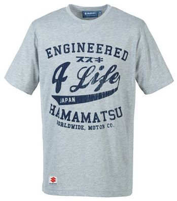SUZUKI Original Engineered 4 Life T-Shirt, Hellgrau, L
