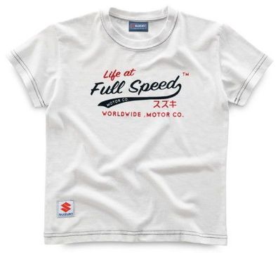SUZUKI Original Life at Full Speed Kinder-T-Shirt, Weiss, L / 9-10 J