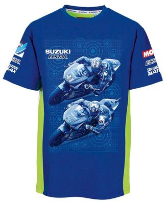 SUZUKI Original MotoGP Team T-Shirt II, Blau-Gelb, M