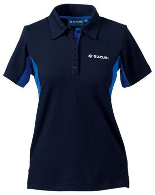 SUZUKI Original Team Damen-Polo-Shirt, Blau-Schwarz, L