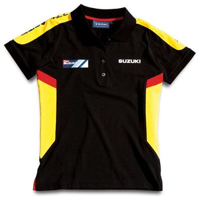 SUZUKI Original Team Damen-Polo-Shirt, Schwarz-Gelb, L