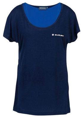 SUZUKI Original Team Damen-T-Shirt, Blau-Schwarz, L