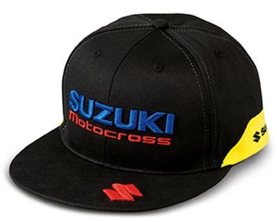 SUZUKI Original Team Flat Cap, Schwarz-Gelb, S/ M