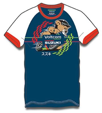 SUZUKI Original WSB Voltcom Team Baby-T-Shirt, Blau-Rot/ Weiss, 12 - 18 Mon