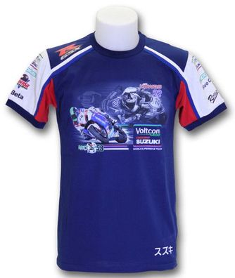SUZUKI Original WSB Voltcom Team T-Shirt II, Blau-Rot/ Weiss, M