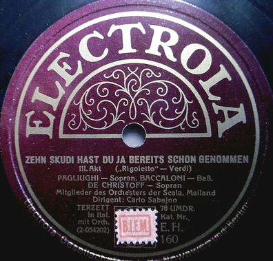 Various Artists "Zehn Skudi hast du ja bereits schon genommen..." Electrola 1928