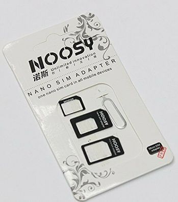10x Noosy 4 in 1 Micro Nano Simkarte Adapter Pin Nadel iPhone iPad Samsung S-8.8