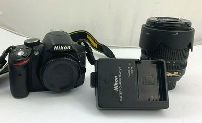 Nikon D3200 24.2 MP DSLR Kamera Schwarz mit Nikkor AF-S DX 18-55mm VR #C22