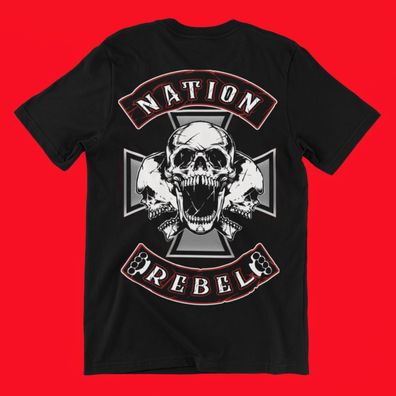 Nation Rebel T-Shirt Wikinger Viking Germany Oldschool Schädel Neu AC AB #NARE-