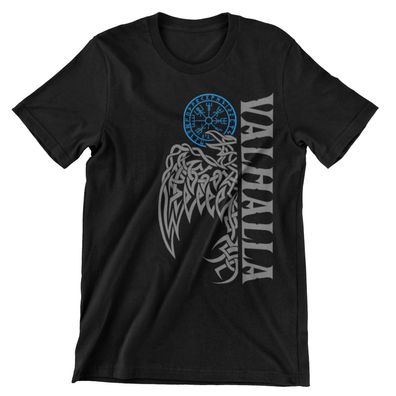Rabe Valhalla Vegvisir viking Raven Runen Wikinger Walhalla Vikings T-Shirt RTV-