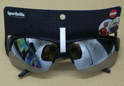 Sportbrille - Sonnenbrille - UV400 - verspiegelt - Neu - Schwarz - KG200 8782
