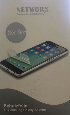 6x Networx Schutzfolien Samsung Galaxy S5 mini Schutz Folie Hochglanz NW9310