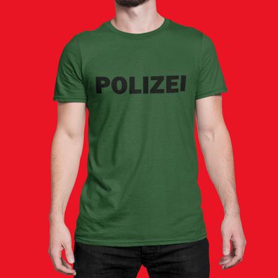 Polizei T-Shirt 3x fach Druck T-shirt Behörden Uniform Police Cop Shirt Neu