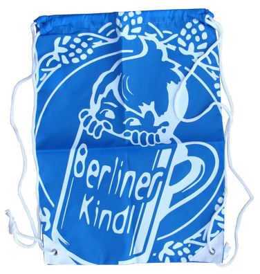 Berliner Kindl Brauerei - Turnbeutel - Rucksack ( Blau ) - 44 x 31,5 cm