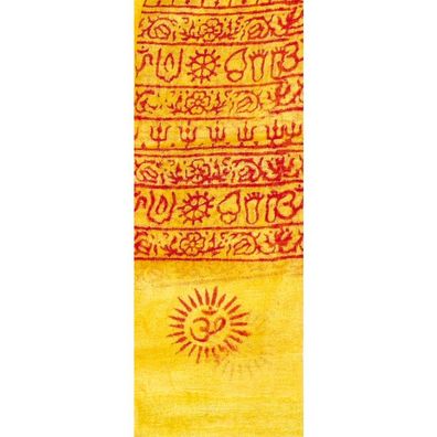 Tibetischer Gebets-Schal OM Baumwolle gelb 90x180 cm Nepal Buddhismus Meditation