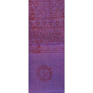 Tibetischer Gebets-Schal OM Baumwolle lila 90x180 cm Nepal Buddhismus Meditation
