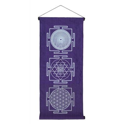Wandbehang Heilige Geometrie Baumwolle purple 40 x 85 cm Energiebild