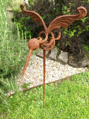 LATERNEN KONSOLE AUS GUSSEISEN MIT KOLIBRI