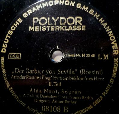 ALDA NONI "Arie der Rosine: Frag´ Ich mein beklom´nes Herz" Polydor 1942 78rpm