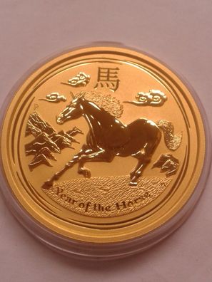 Original 200$ 2014 Australien Lunar Pferd 2 Unzen 62,2g 9999 Gold perth mint