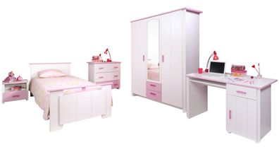 Parisot Biotiful 13 Kinderzimmer 5-tlg Weiß/Rosa