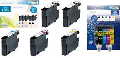 Druckerpatronen E18XL Multipack, 5 Stück für Epson XP Drucker. NEU Originalverpackung