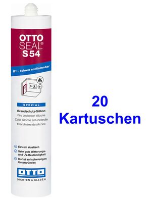 Ottoseal® S54 20 x 310 ml Das Brandschutz-Silikon B1 Für innen & außen UV-Beständig