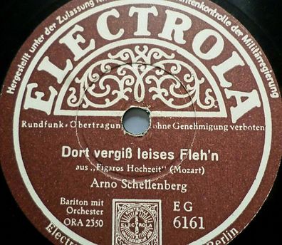 Arno Schellenberg "Dort vergiß mein leises Fleh´n / Horch auf den Klang..." 1937