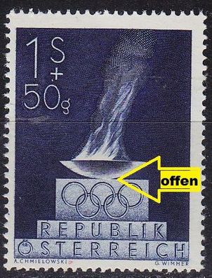 Österreich Austria [1948] MiNr 0854 III ( * * / mnh ) Olympiade Plattenfehler