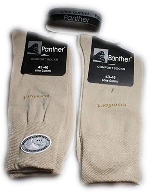 Panther Herren Socken Doppelpack ohne Gummi (39-42, beige)