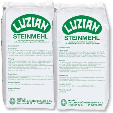 Luzian Steinmehl 25 kg Basalt Bodenaktivator Bodenverbesserer Bodenhilfsstoff