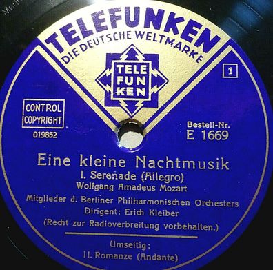 Erich Kleiber "Eine kleine Nachtmusik - Mozart" Telefunken 1934 2 x 78rpm set
