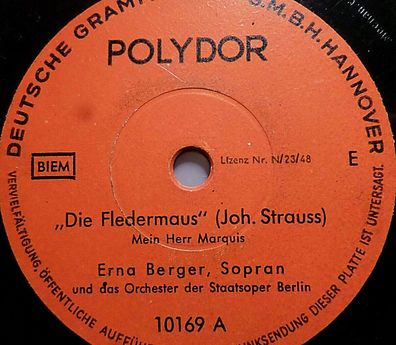 ERNA BERGER "Spiel´ ich die Unschuld vom Lande / Mein Herr Marquis" Polydor 1934