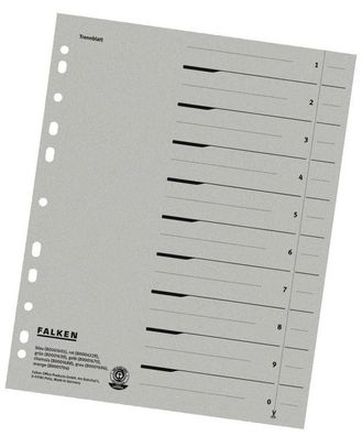 50 FALKEN Trennblätter Registerblätter grau Ordnen und Abheften mit System