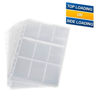 Hüllen für 9 Karten - A4 - Top/ Side Loading - 10, 25, 50 Seiten - 9-Pocket - NEU