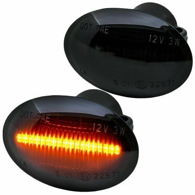 LED Seitenblinker schwarz passend für FIAT 500, 500C, 500L | ab 2007- [72405-1]