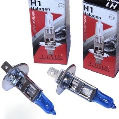 2x LIMA H1 Xenon Look 12V 55W Halogen Lampe SUPER WEISS
