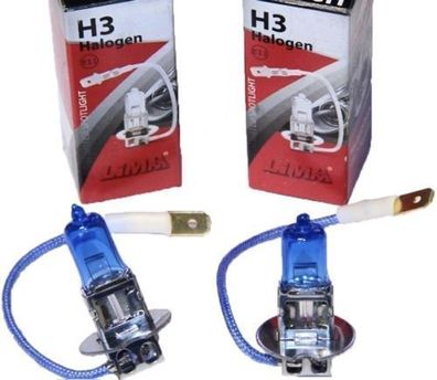 2x LIMA H3 Xenon Look 12V 55W Halogen Lampe SUPER WEISS