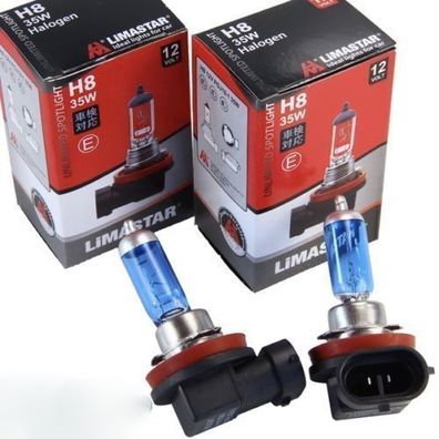 2x LIMA H8 Xenon Look 12V 35W Halogen Lampe super weiss