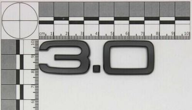 3D matt schwarz Emblem Aufkleber Logo 3.0 3,0 Liter Hubraum Tuning Sport L131