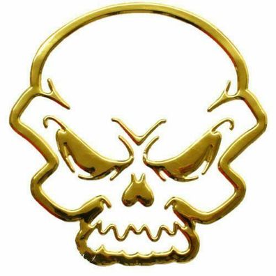 Aufkleber Sticker Gold Chrom 3D Emblem Totenschädel Skull Auto Motorrad DZ-34G