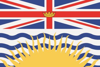 Aufkleber Fahne Flagge British Columbia in verschiedene Größen