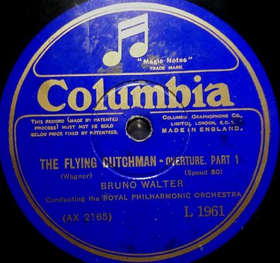 BRUNO WALTER "The Flying Dutchman - Wagner" Columbia 12" 2 x 78rpm