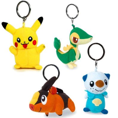 Pokemon Plüsch Schlüsselanhänger Figur - 10cm - Pikachu, Snivy, Tepig, Oshawott
