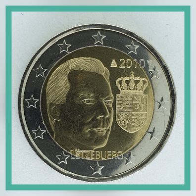 2 Euro Münze Luxemburg 2010 -Wappen des Großherzogs Henri -