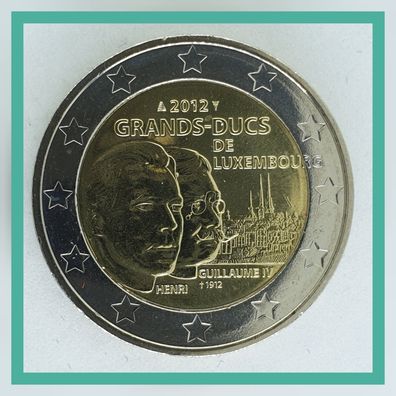 2 Euro Münze Luxemburg 2012 - 100. Todestag von Guillaume IV. -